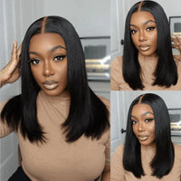 13x4 Straight Bob Natural Color Lace Front Wig