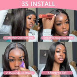 Perruque sans colle lisse – 6x5 Cheveux naturels