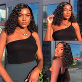 water wave glueless lace wig