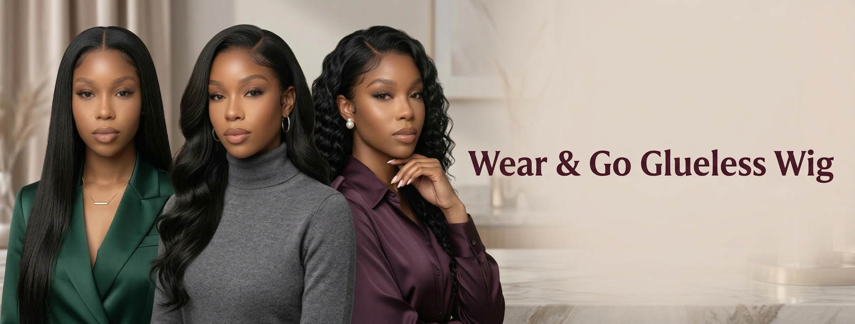 Glueless wig wear and go