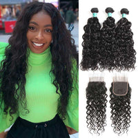 Tissage Water Wave - Lot De 3 Mèches avec Closure
