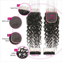 Tissage Water Wave - Lot De 3 Mèches avec Closure