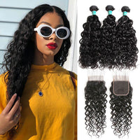 Tissage Water Wave - Lot De 3 Mèches avec Closure