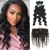 Tissage Loose Wave - Lot De 3 Mèches avec Closure