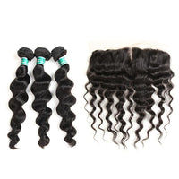 Tissage Loose Wave - Lot De 3 Mèches avec Closure