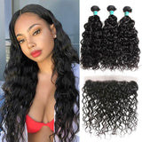 Tissage bresilien Water Wave - Lot De 3 Mèches avec 13*4 Lace Frontal