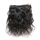 Tissage bésilien Body Wave - Lot de 3 mèches avec 13x4 Frontal