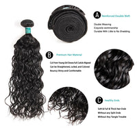 Tissage bresilien Water Wave - Lot De 3 Mèches avec 13*4 Lace Frontal