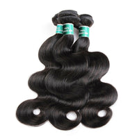 Tissage bésilien Body Wave - Lot de 3 mèches avec 13x4 Frontal