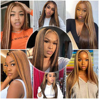 Lace Wig Ombre Straight Highlight Brown