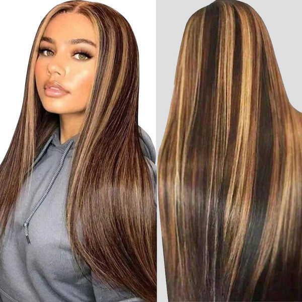 Lace Wig Ombre Straight Highlight Brown