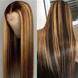 Lace Wig Ombre Straight Highlight Brown